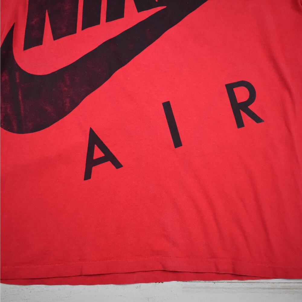 90s Vintage Nike Air Shirt Men's Large Red Cotton Knit Thrashed Faded Grunge USA - Picture 2 of 12